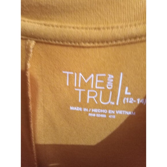 Time and Tru A-line Tank Shirt Dress Women's Large Solid Yellow - Picture 2 of 3